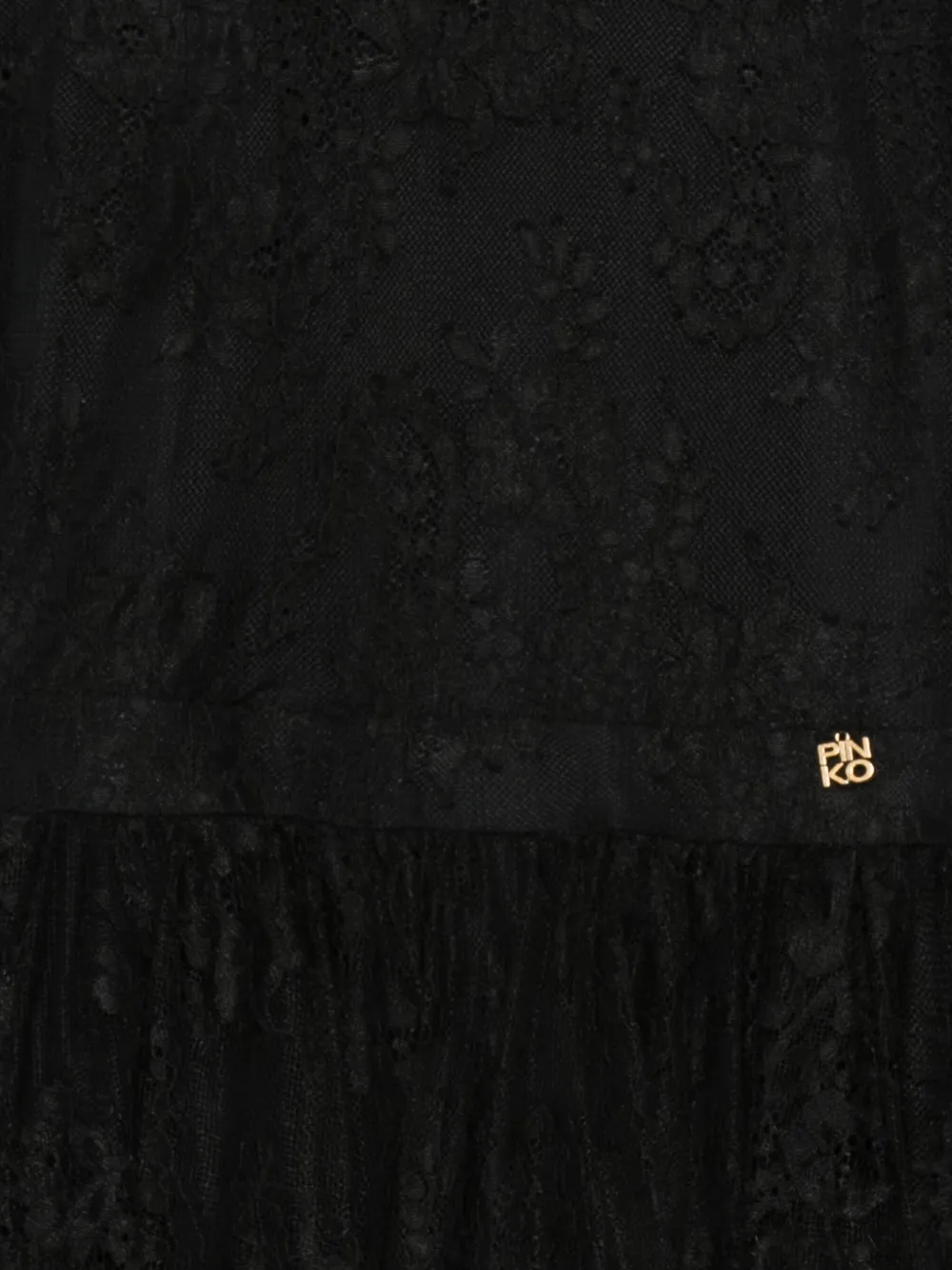 Pinko Kids Jurk met lange mouwen en bloemenkant Zwart