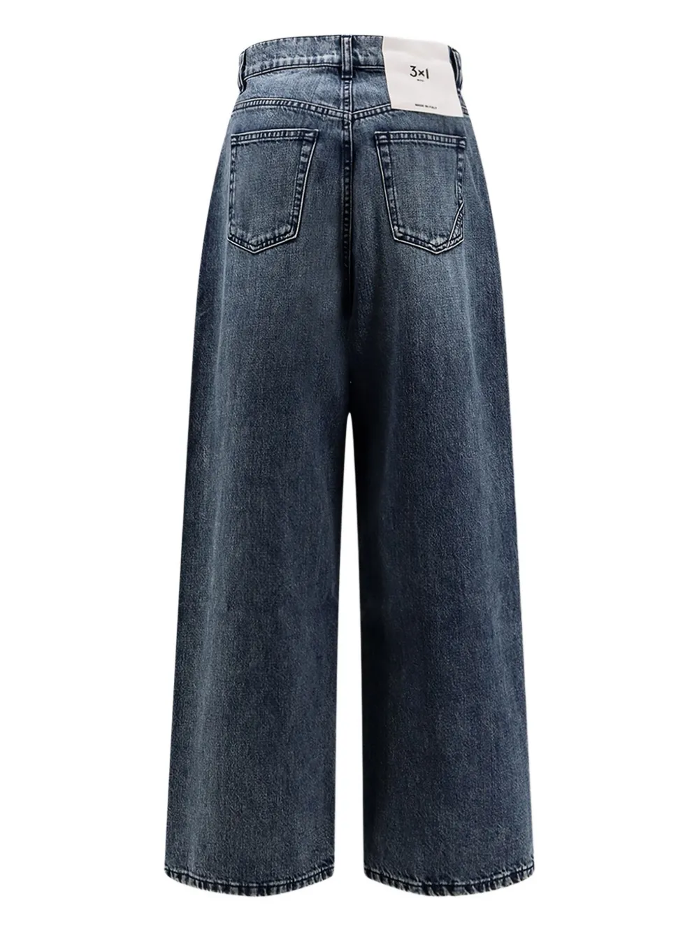 3x1 logo-patch denim jeans - Blauw