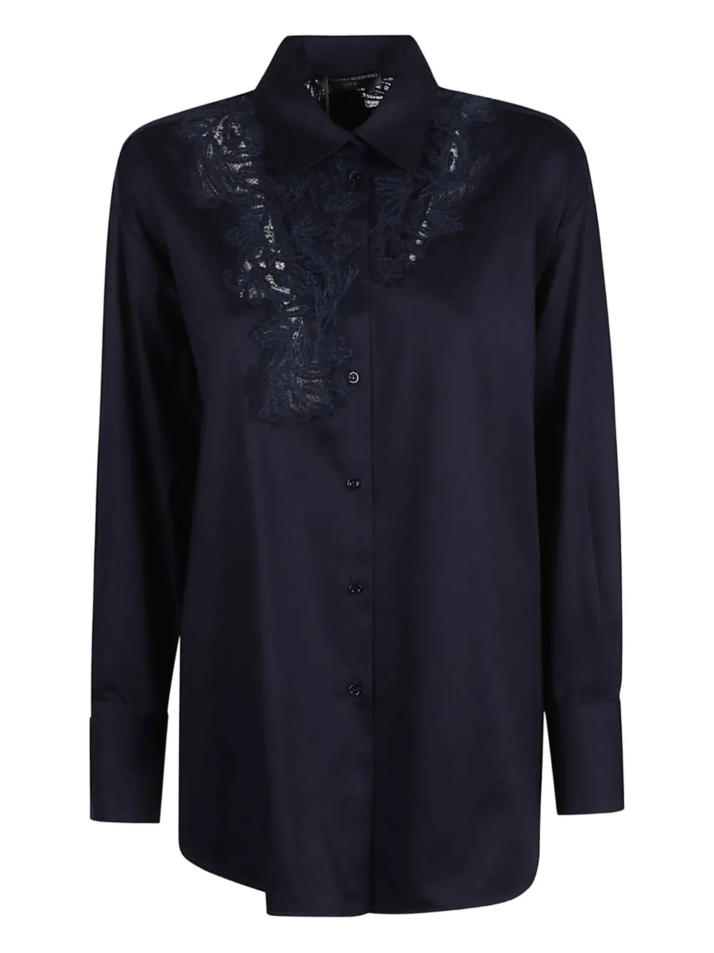 Ermanno Scervino lace polo-collar shirt | Blue | Image 1