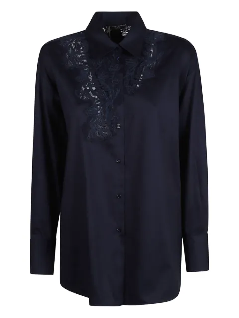 Ermanno Scervino lace polo-collar shirt