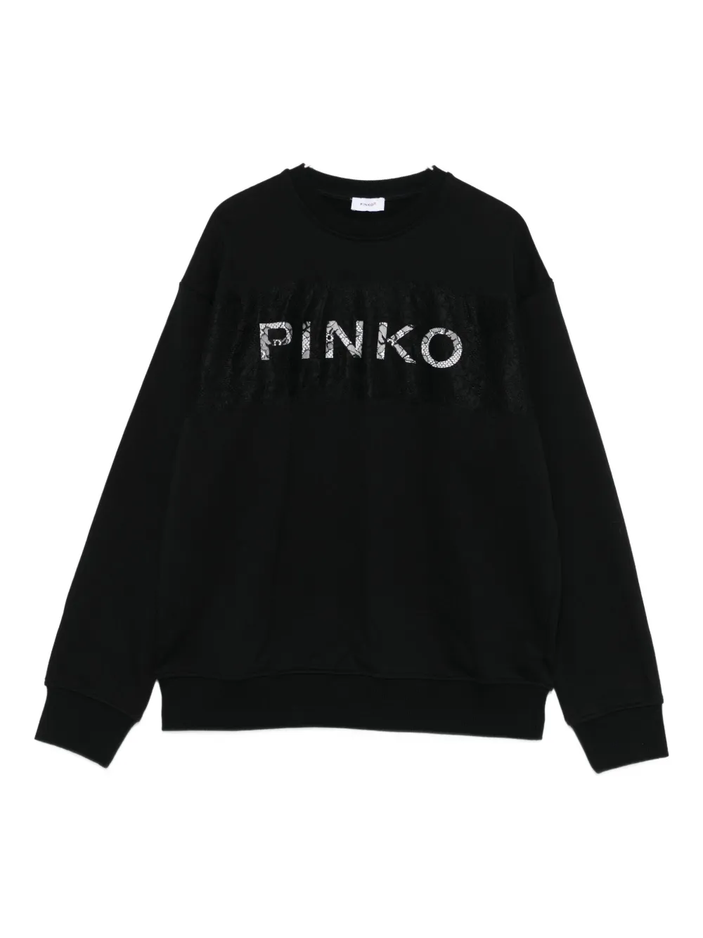 Pinko Lace-panel Sweatshirt In Black