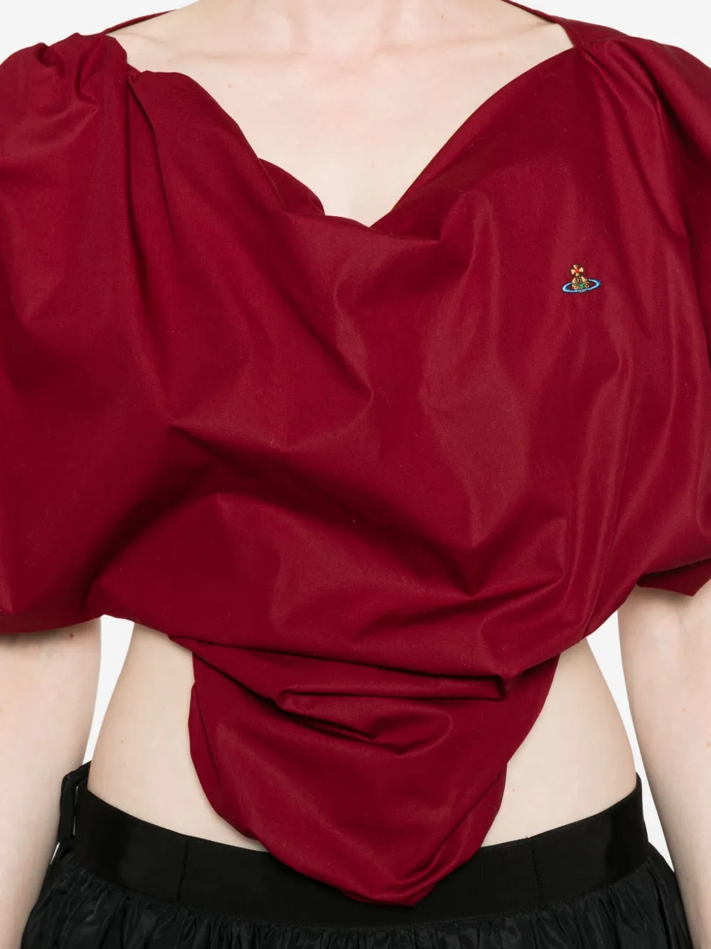 Vivienne Westwood Orb-embellished Heart Top In Burgundy