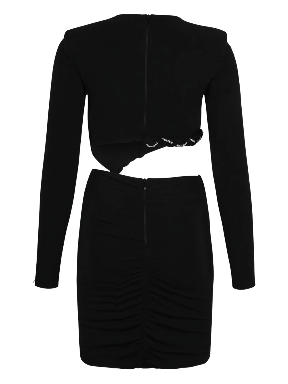 Nissa Cut-out Ruched Mini Dress In Black