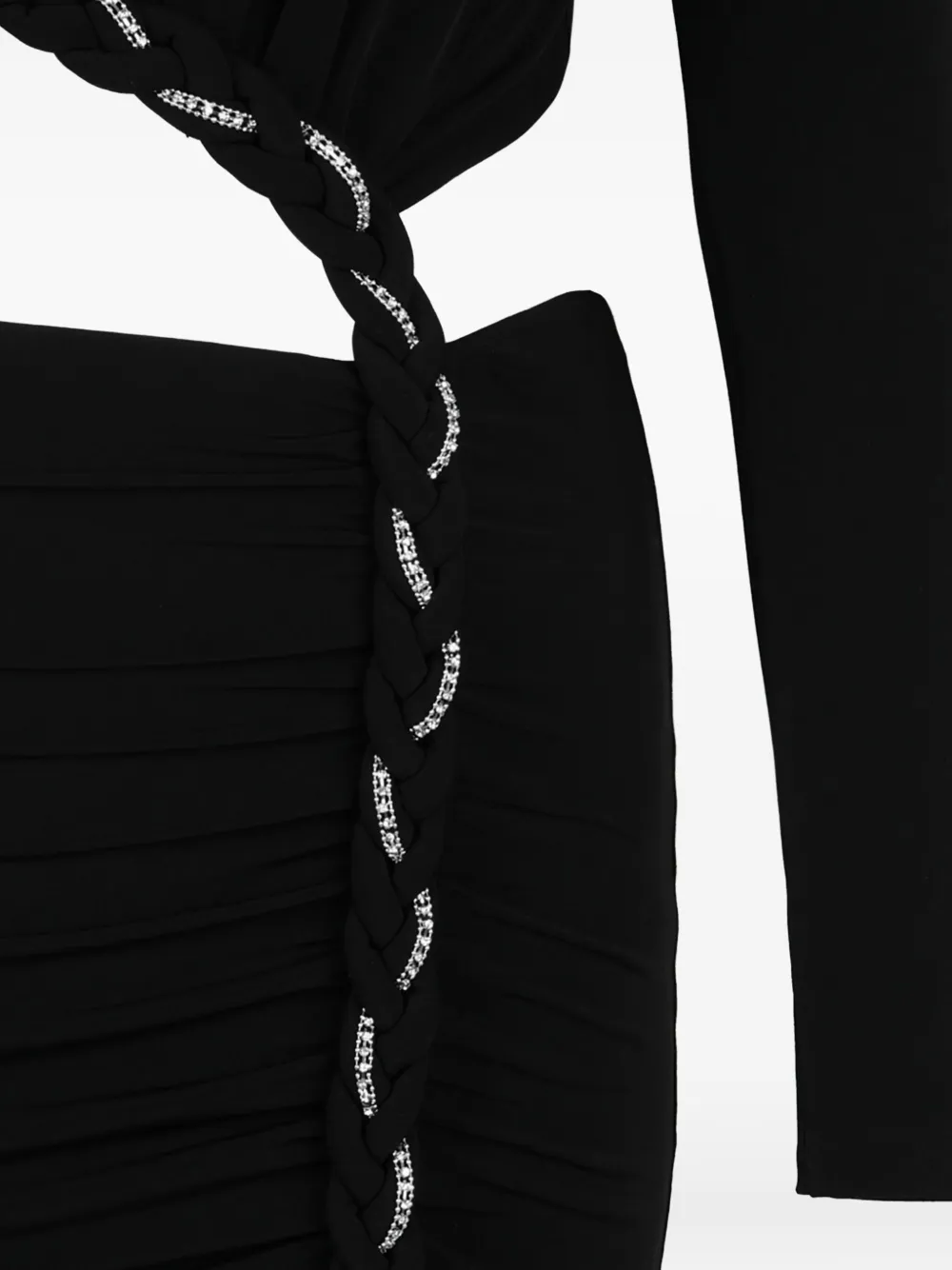 NISSA cut-out ruched mini dress - Zwart