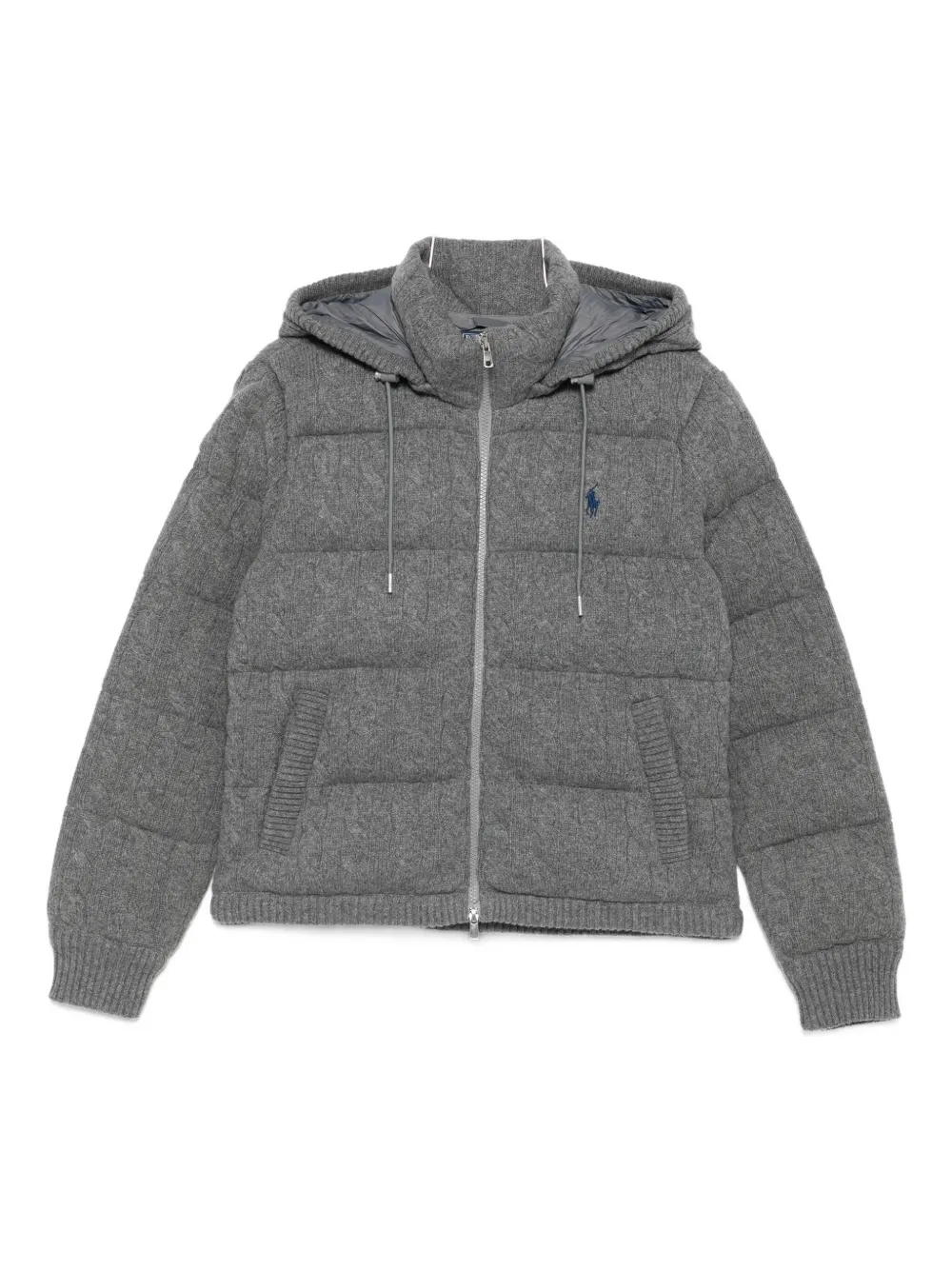 Polo Ralph Lauren Quilted Hooded Jacket In Gray