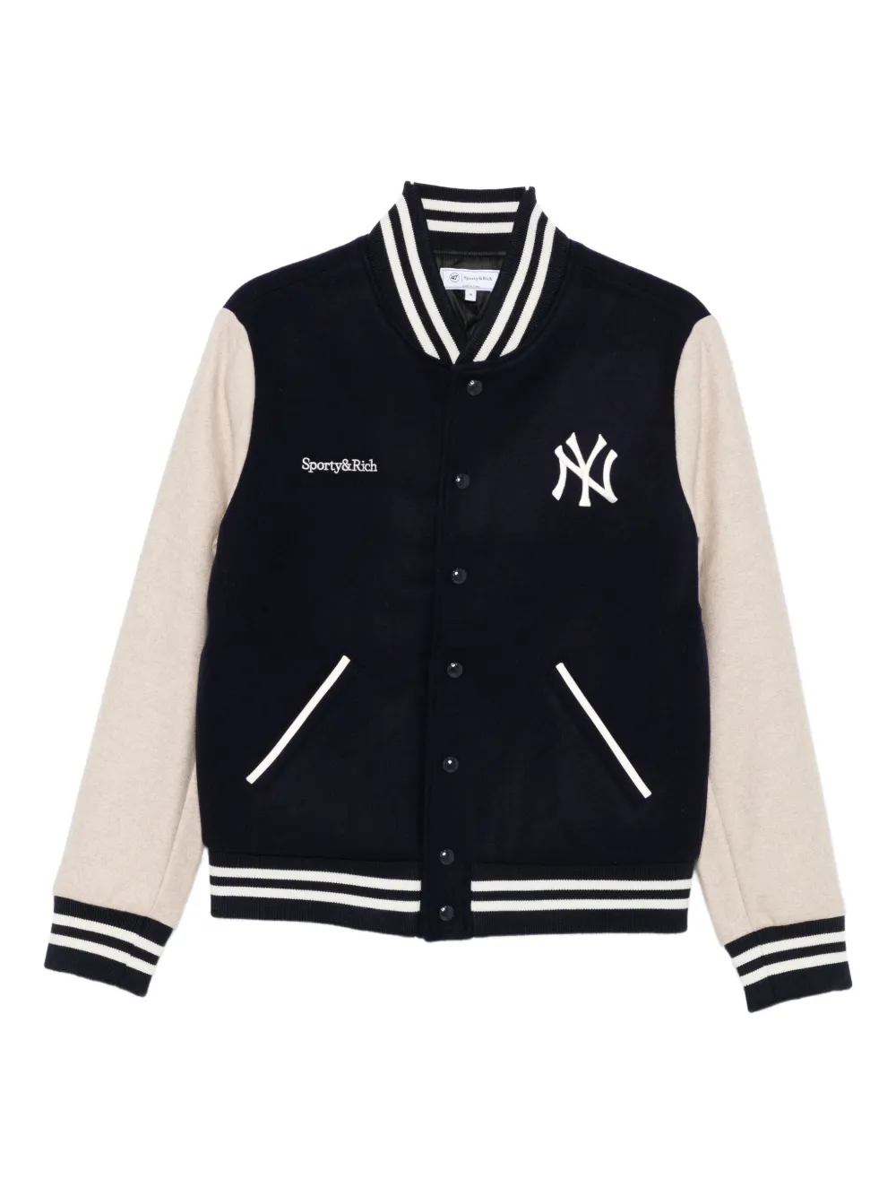 Sporty And Rich Embroidered-logo Bomber Jacket In Multi