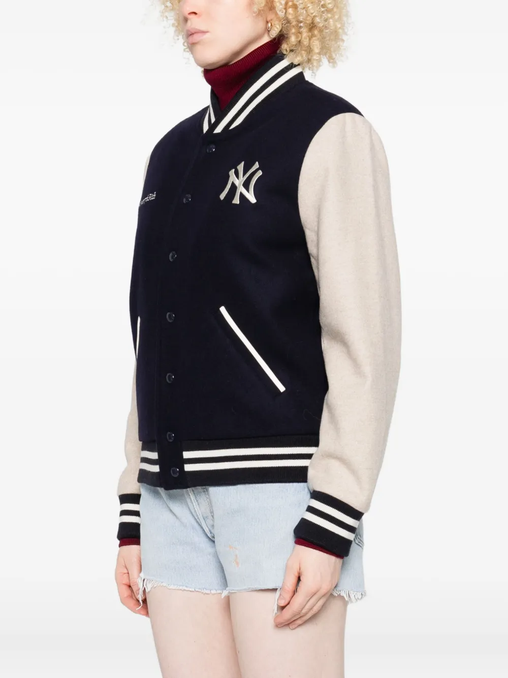 Sporty And Rich Embroidered-logo Bomber Jacket In Multi