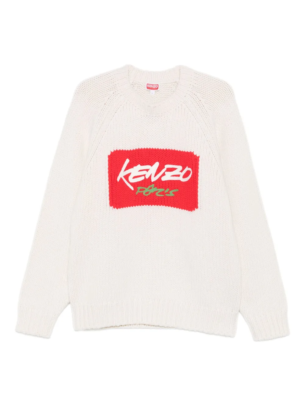 Kenzo logo-print crew-neck sweater | Neutrals | Image 1