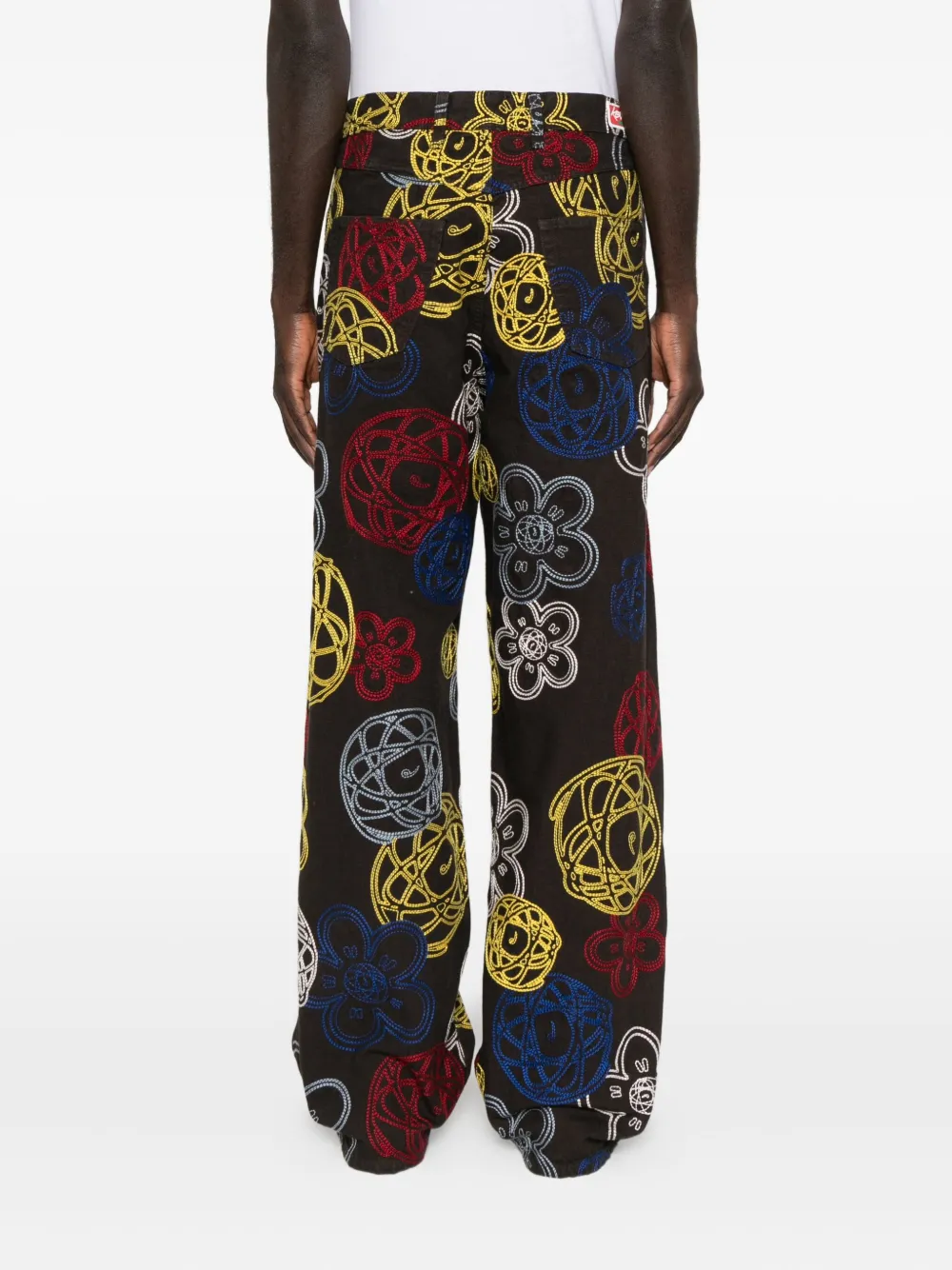 Kenzo xFutura 2000 broek met geborduurde bloemen Bruin