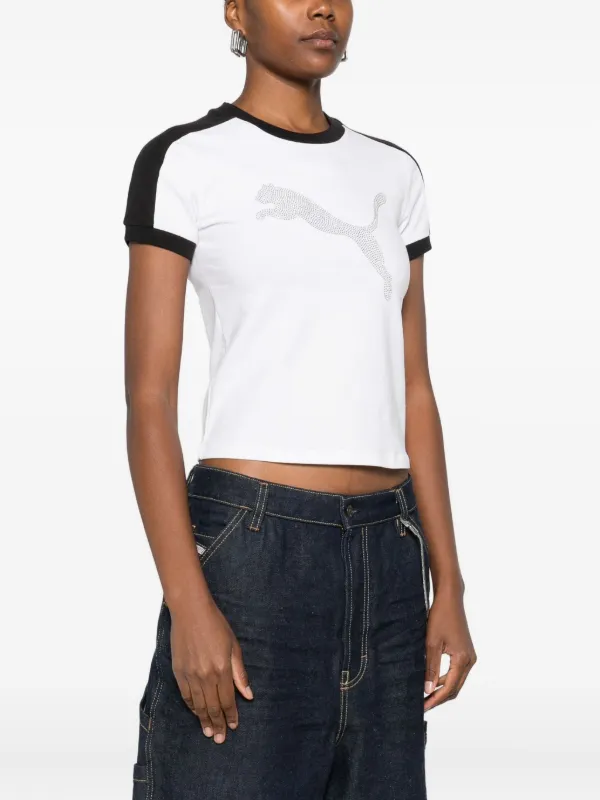 PUMA x Fenty rhinestone-embellishment T-shirt | White | FARFETCH HK