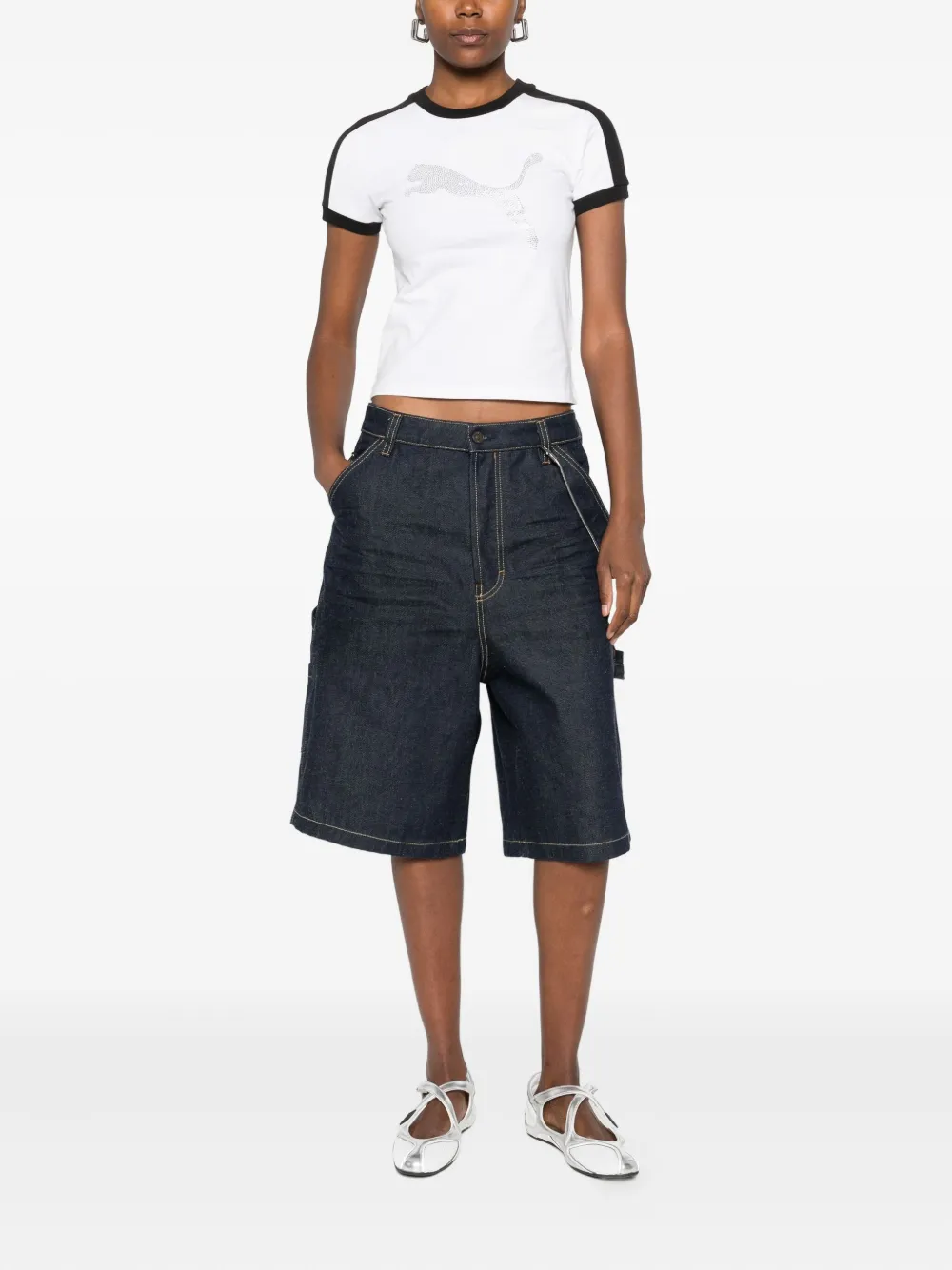 Puma X Fenty Rhinestone-embellishment T-shirt In White