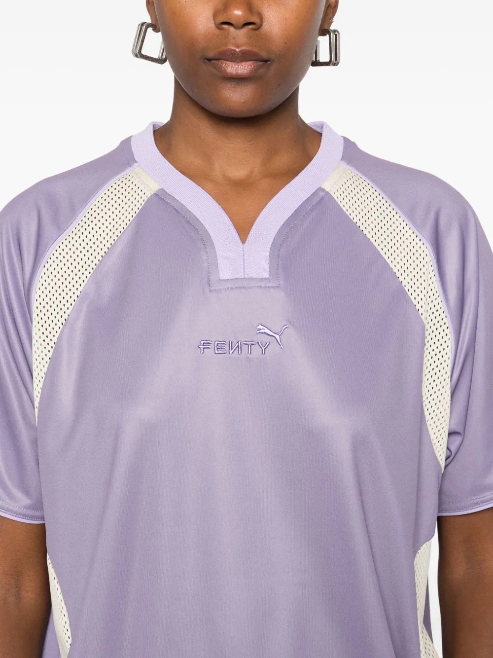 Puma X Fenty V-neck Shor-sleeve In Purple