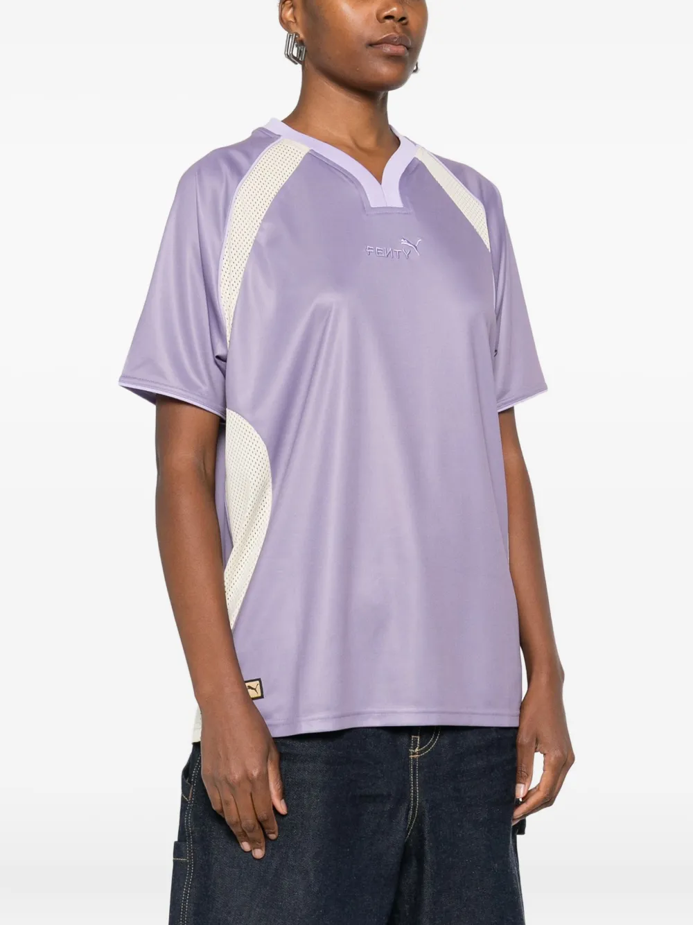 Puma X Fenty V-neck Shor-sleeve In Purple