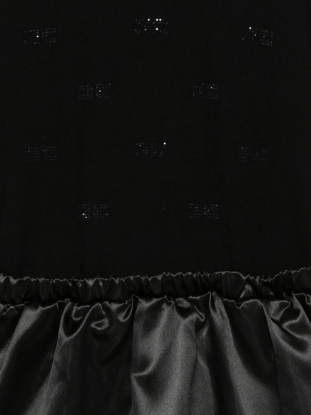 Elisabetta Franchi La Mia Bambina Jurk met satijnen vlakken en juwelen Zwart