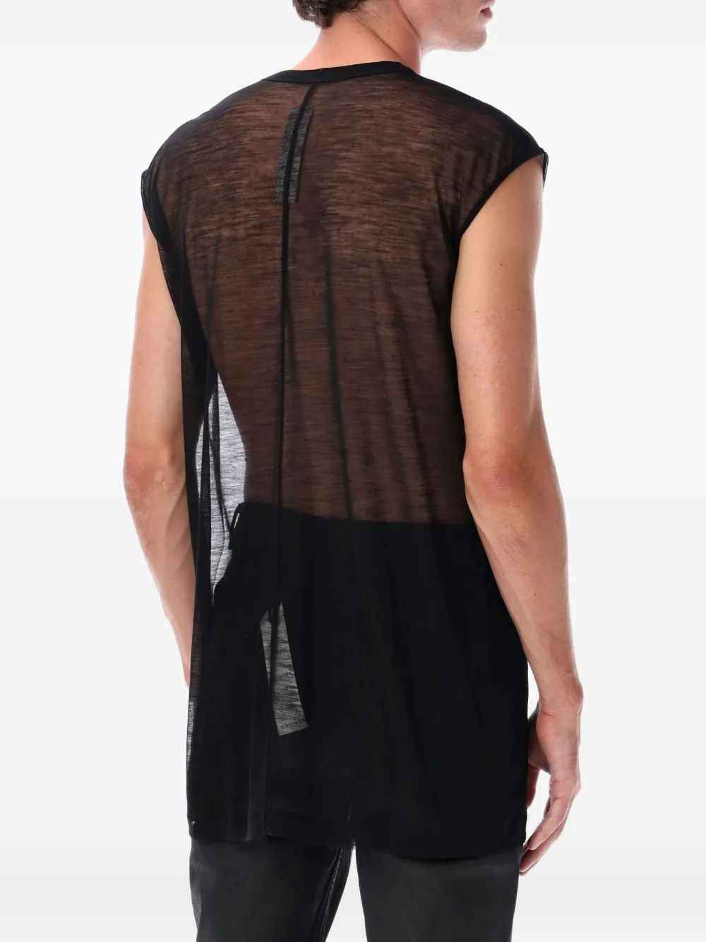Rick Owens deep-V vest - Zwart