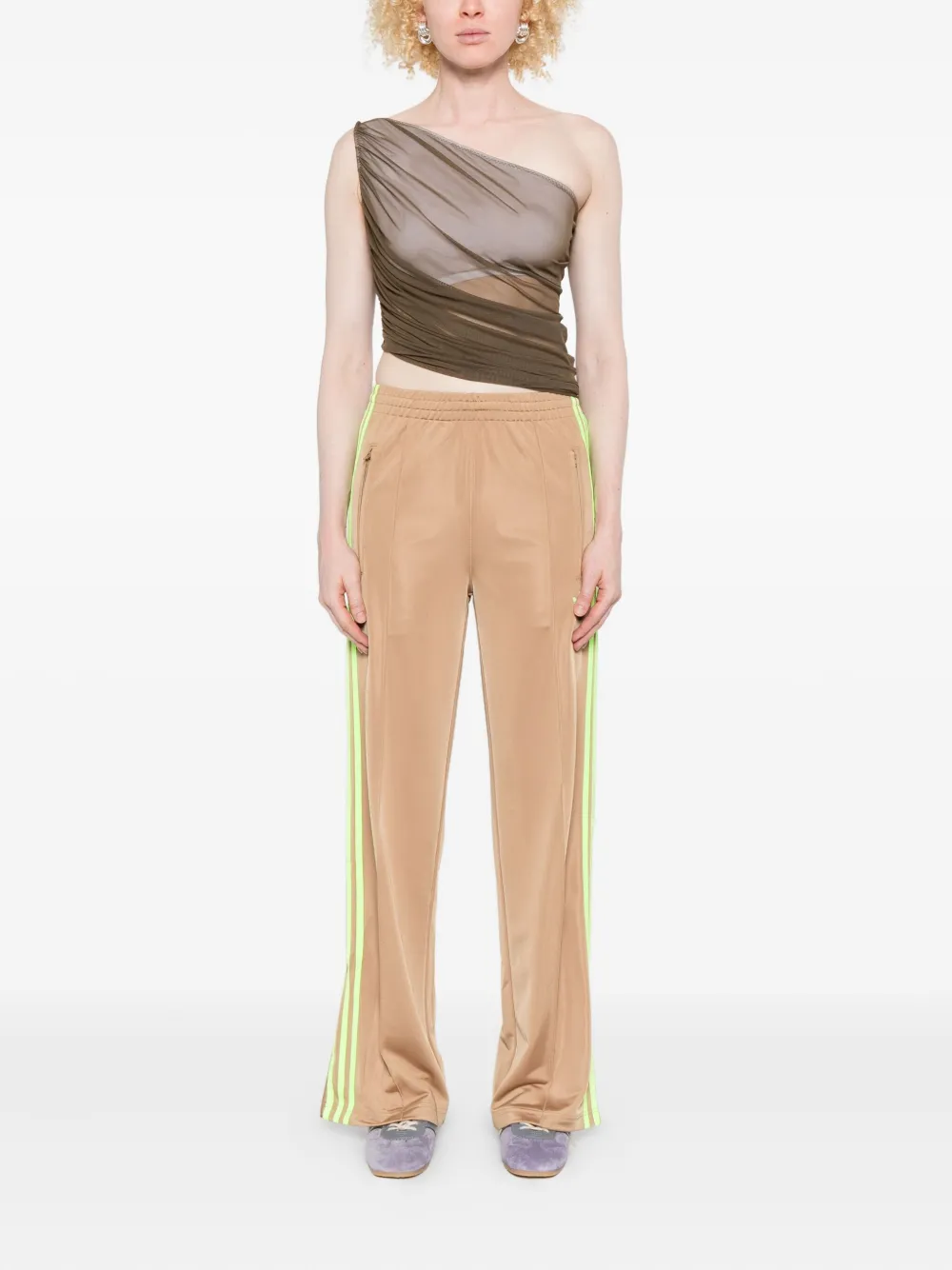 Adidas Firebird broek met logodetail - Beige