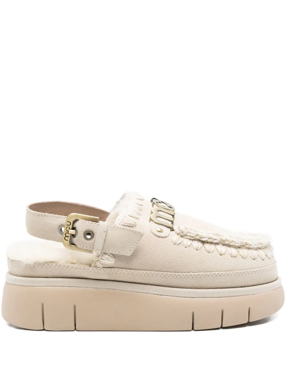 Mou Bounce slingback platform mules Neutrals