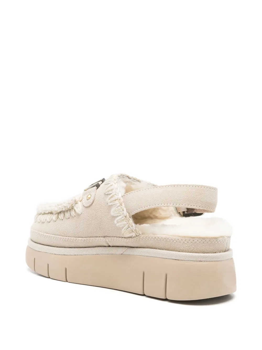 Mou Bounce slingback muiltjes met plateauzool Beige