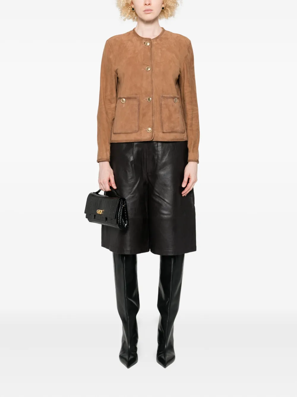 Arma suede round-neck jacket | Leather Jackets | Image 2