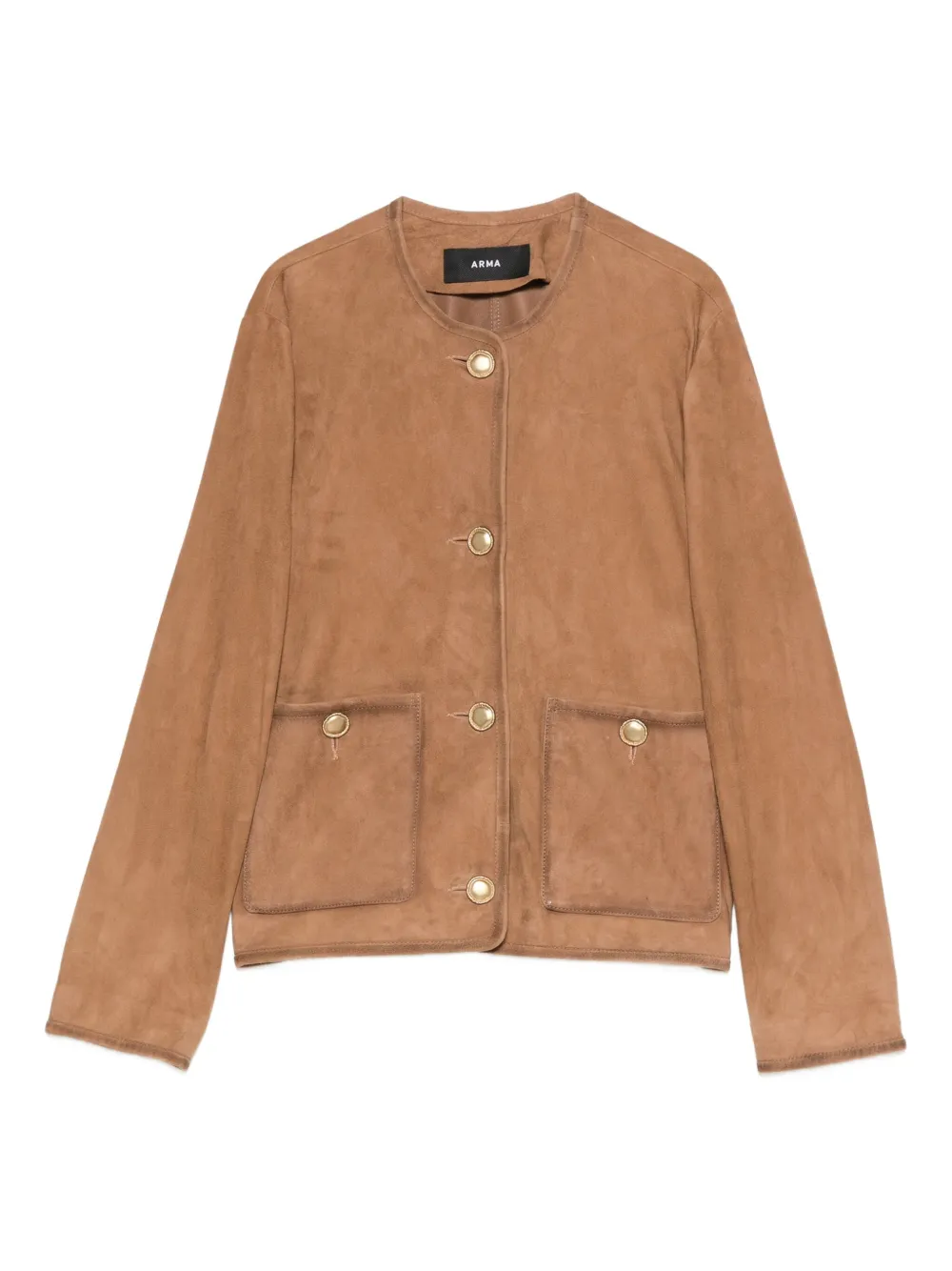 Arma suede round-neck jacket | Neutrals | Image 1