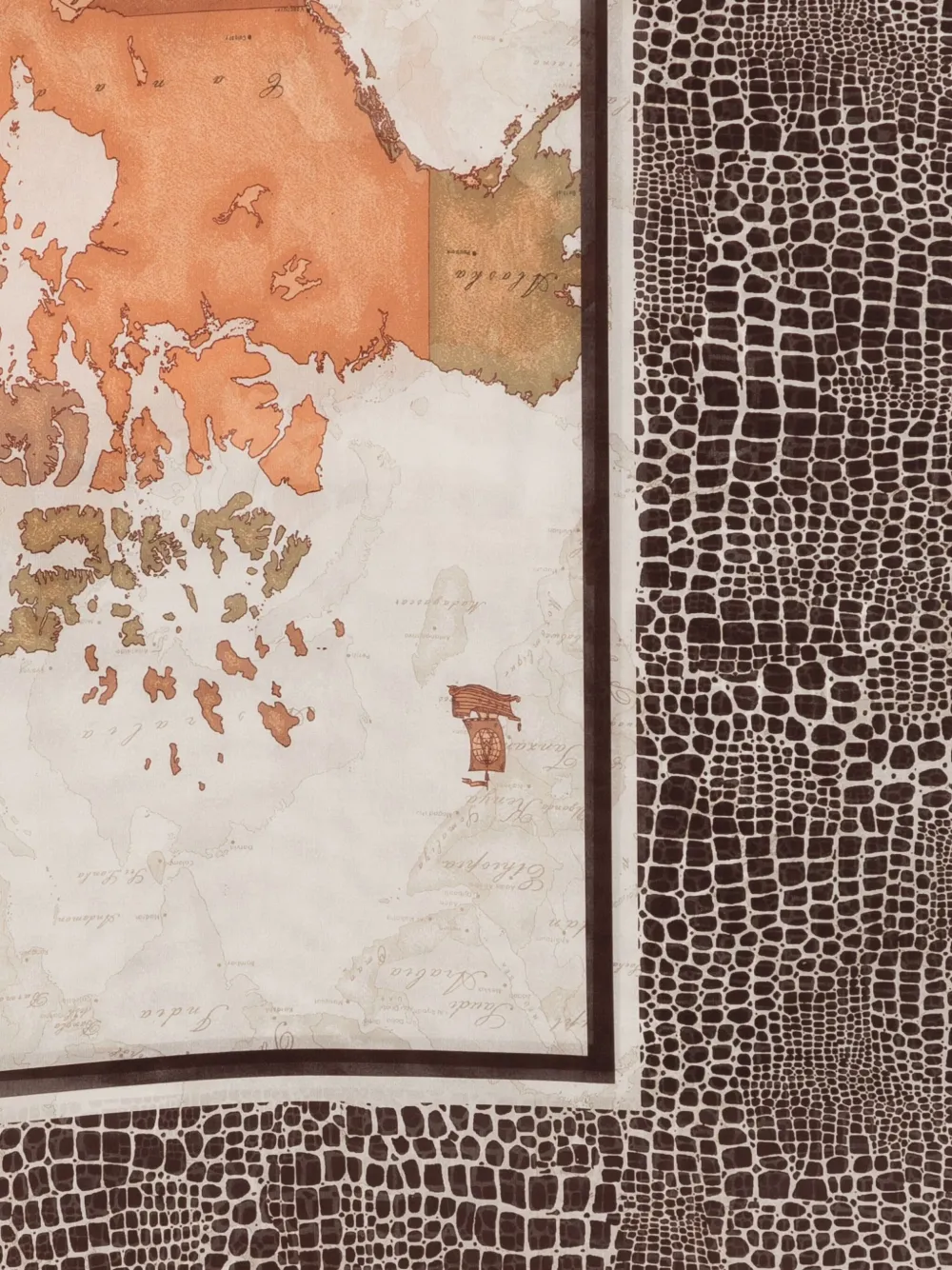 ALVIERO MARTINI 1° CLASSE map-print crocodile-effect scarf | Image 2