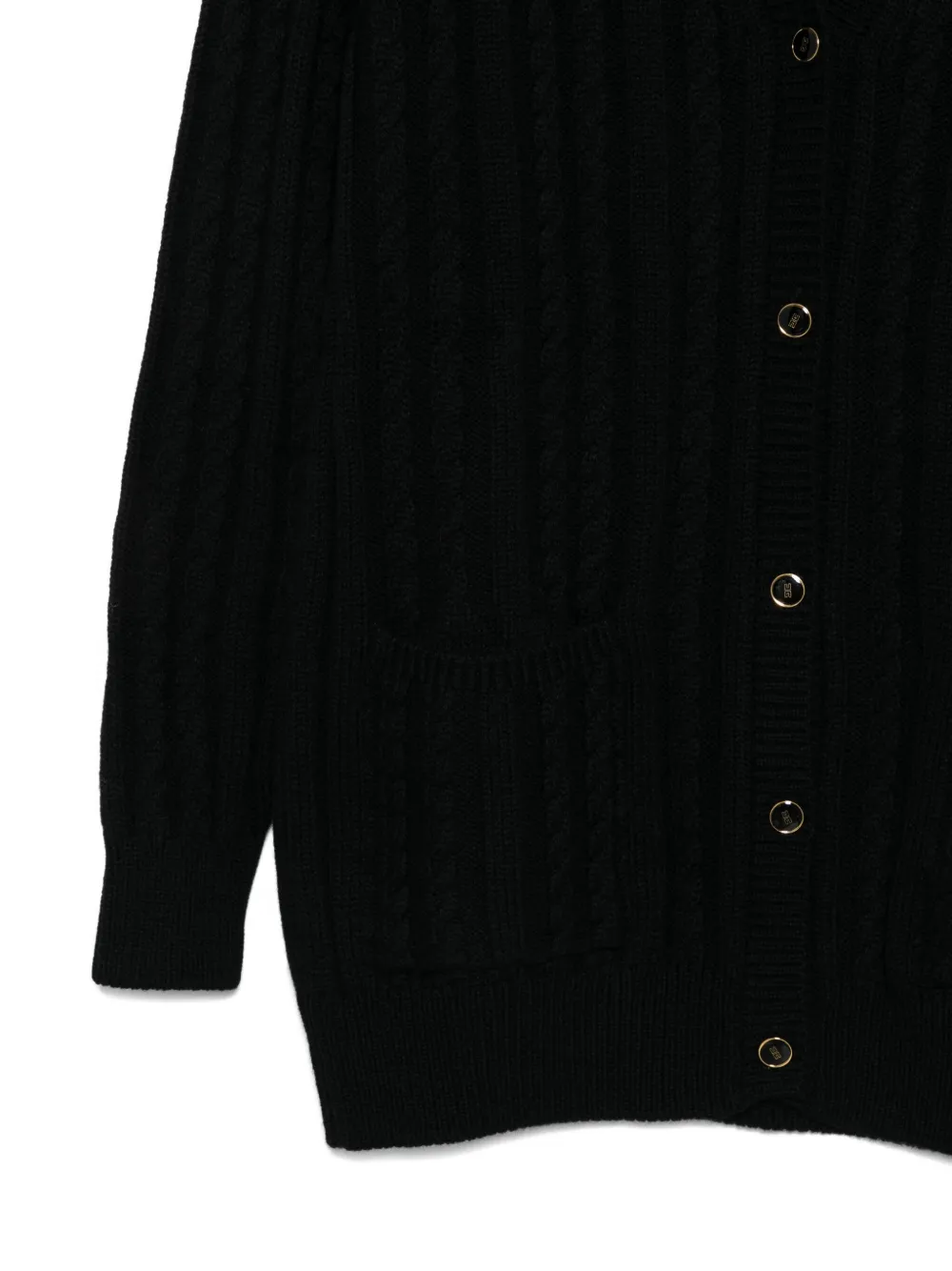 Elisabetta Franchi La Mia Bambina Button Cardigan In Black