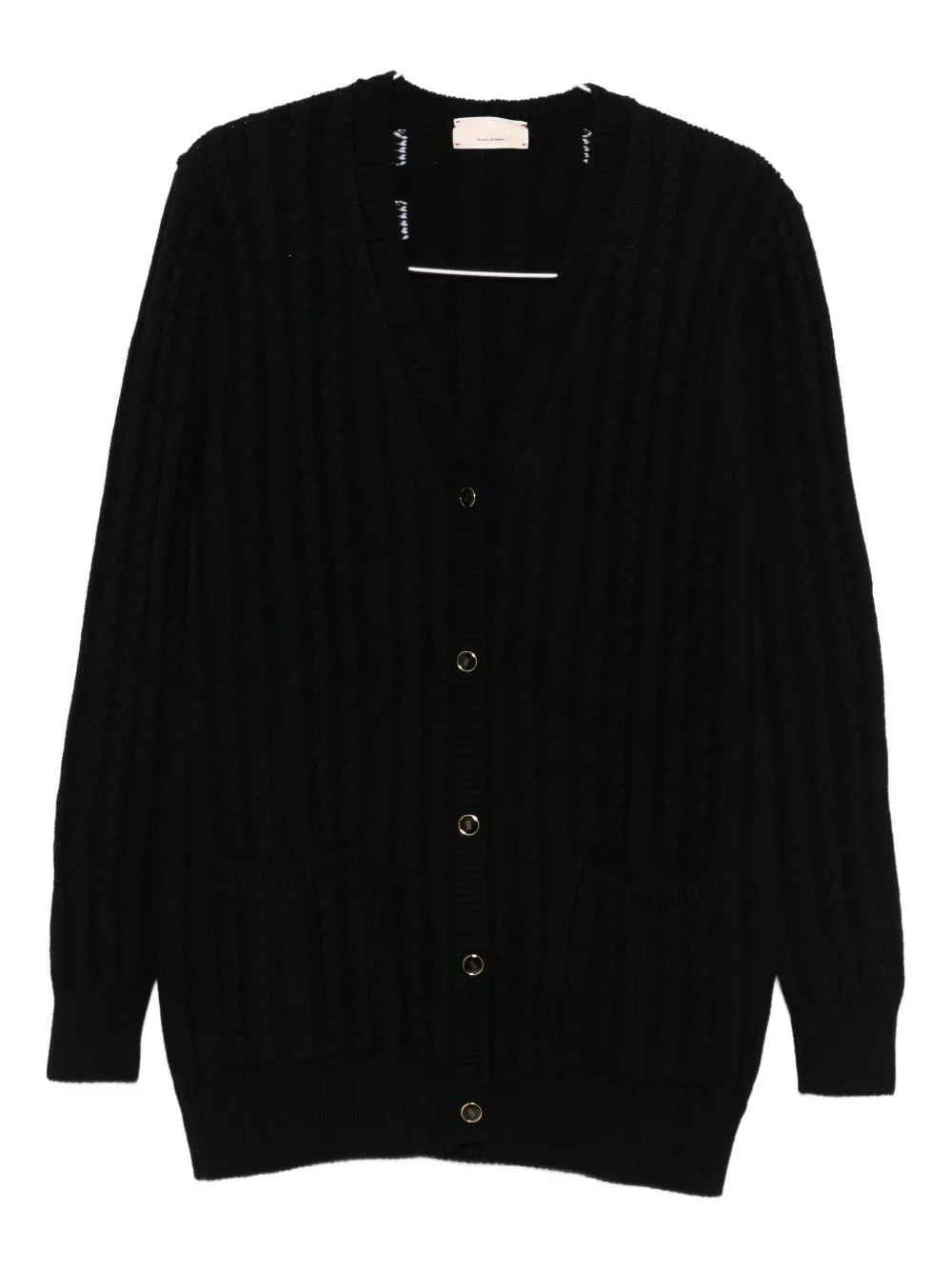Elisabetta Franchi La Mia Bambina Button Cardigan In Black