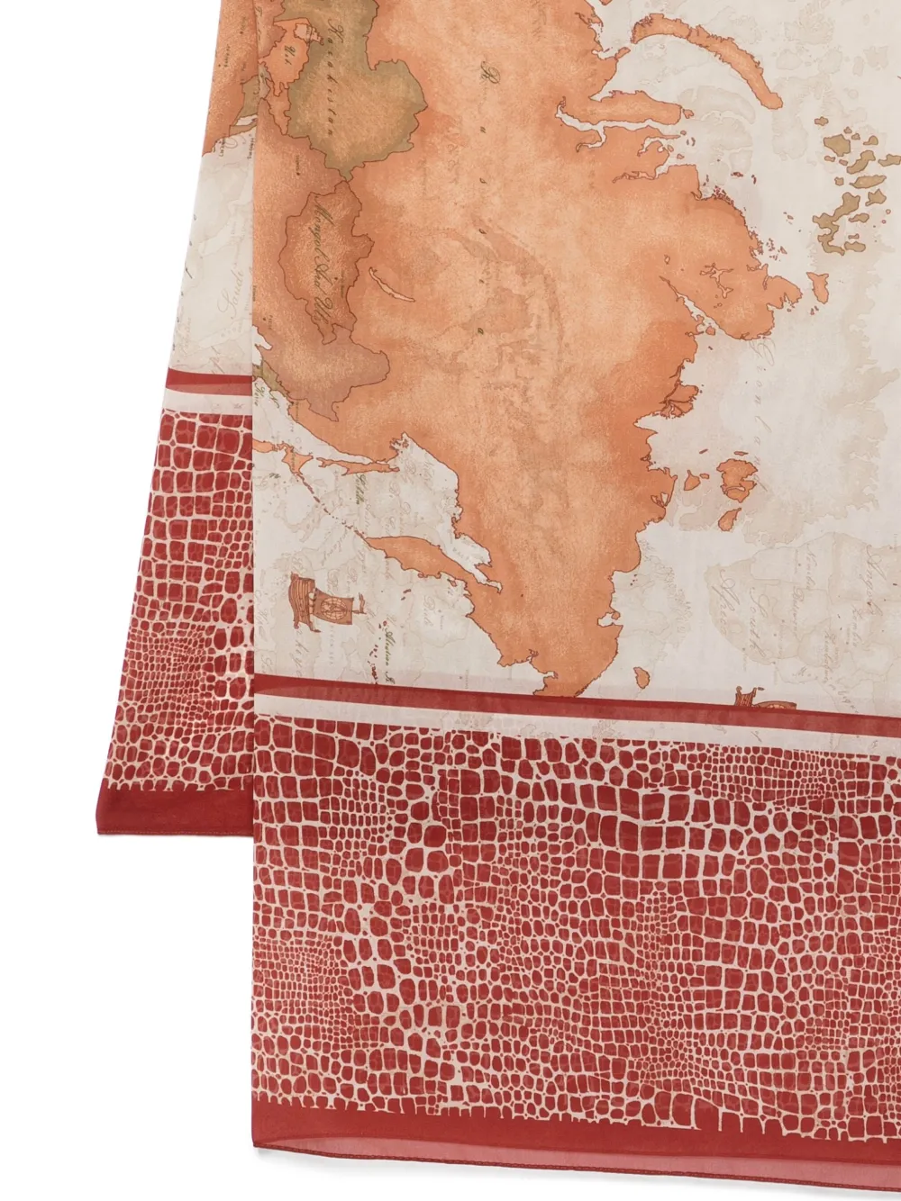 ALVIERO MARTINI 1° CLASSE map-print crocodile-effect scarf | Image 2
