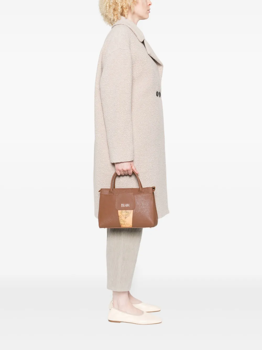ALVIERO MARTINI 1° CLASSE map-detail leather tote bag | Image 2