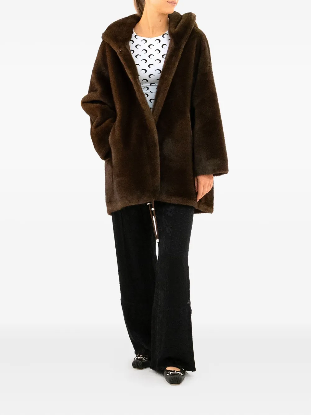 Bully Hooded Coat In Brown