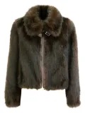 BULLY zip-up faux-fur jacket - Brown