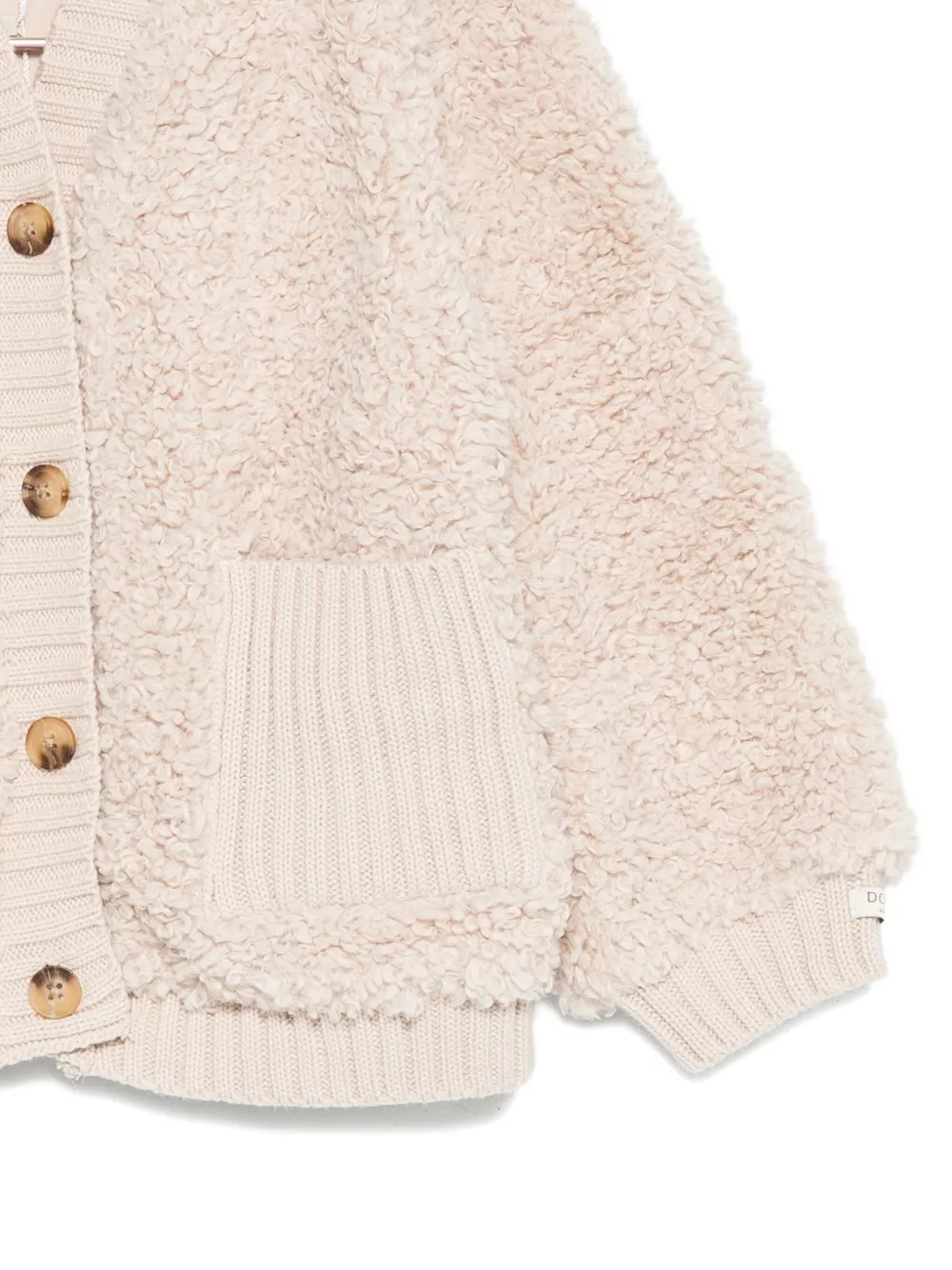 Donsje Olaan vest met teddy-textuur Beige