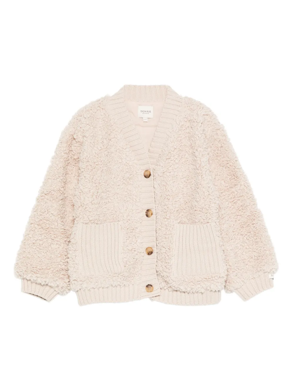 Donsje Olaan teddy-textured cardigan | Neutrals | Image 1