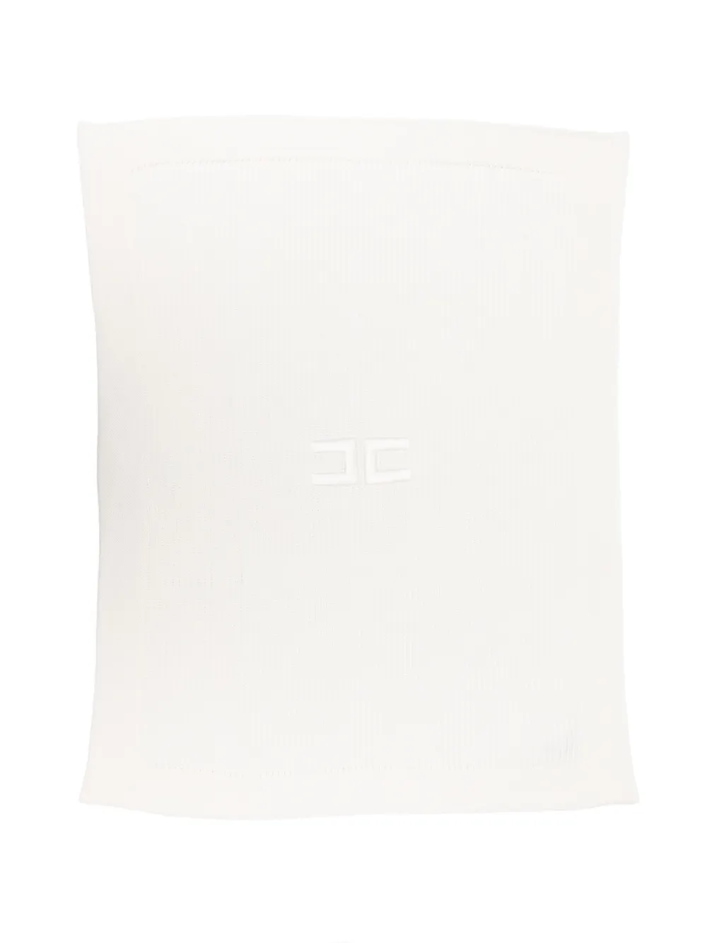 Elisabetta Franchi La Mia Bambina Ribbed Logo Sleep Bag In White