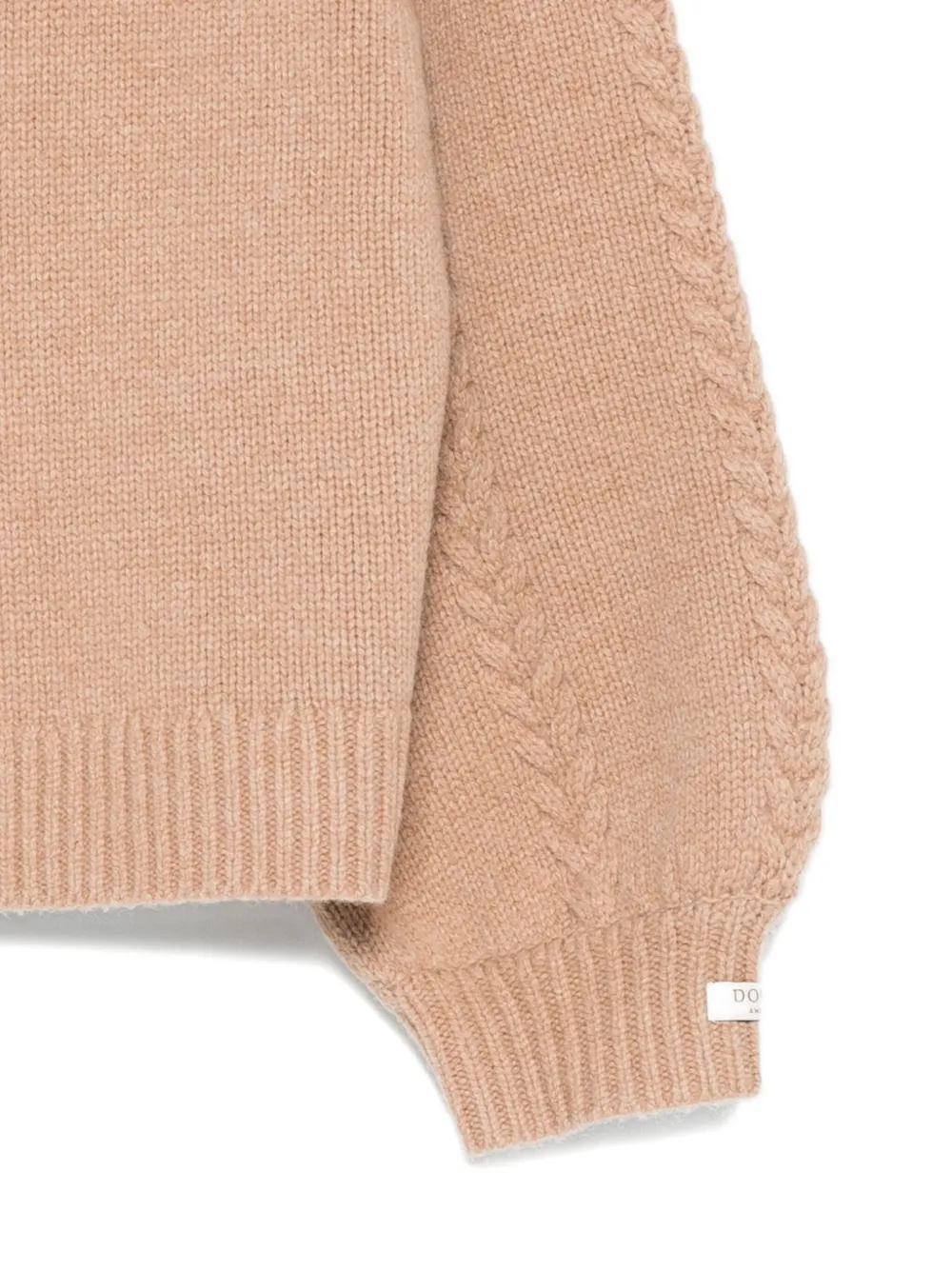 Donsje Kasine Cable-knit Balloon-sleeve Sweater In Nude