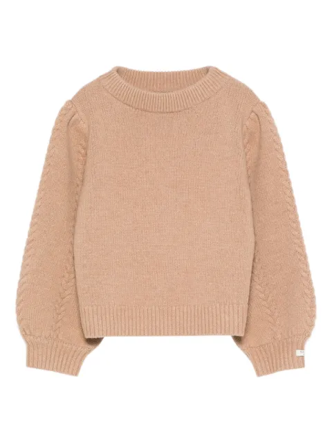 Donsje Kasine cable-knit balloon-sleeve sweater