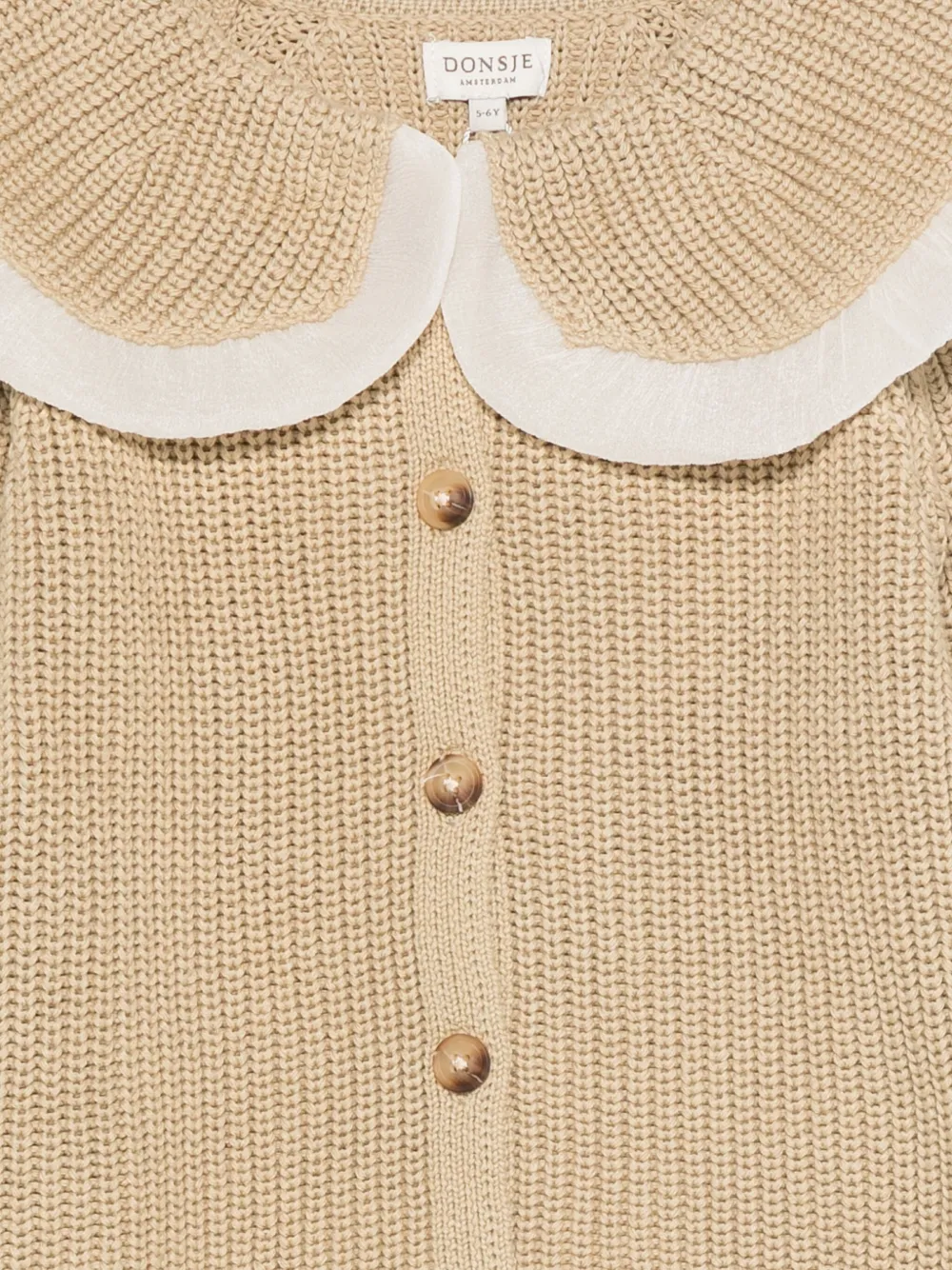 Donsje Ruffled-collar Cardigan In Brown