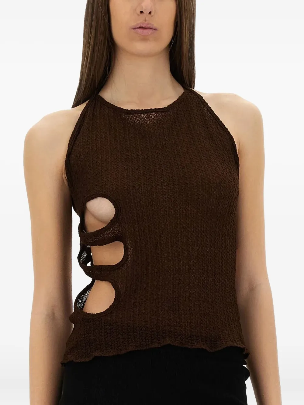 Selia Richwood Lily haltertop met uitgesneden details Bruin