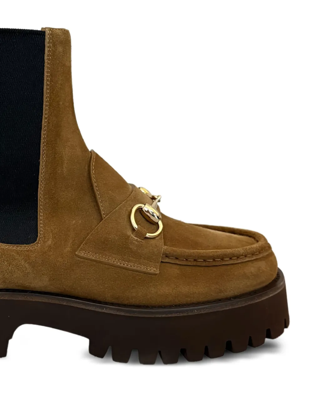 Gucci Horsebit Chelsea laarzen met plateauzool Bruin