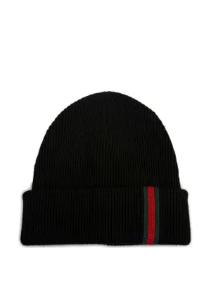 帽子 cap-type beanie GUCCI Tom Ford Gucci logo-patch Wool Beanie | Black | FARFETCH ZA
