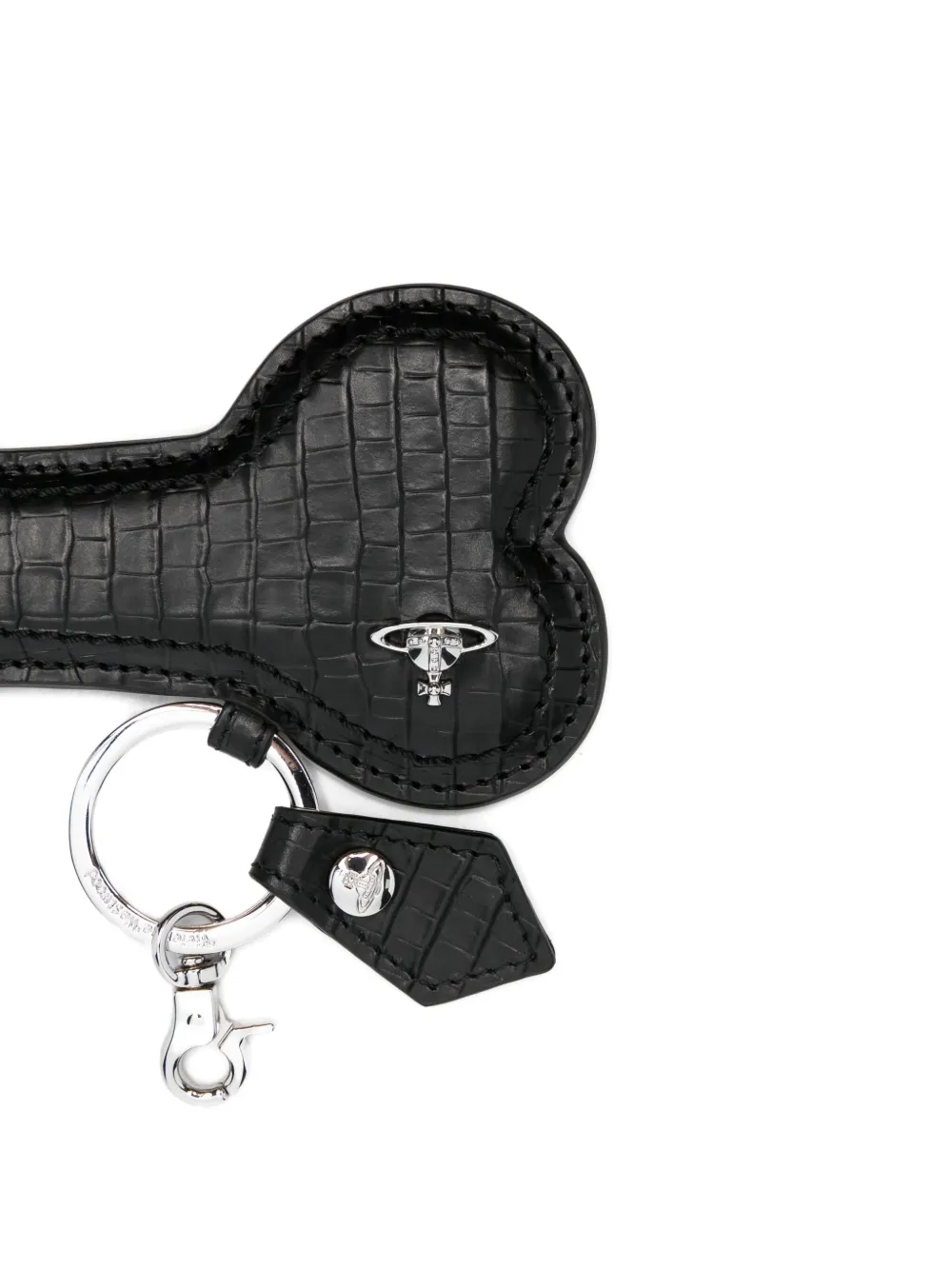 Vivienne Westwood Bell End Leather Keyring In Black