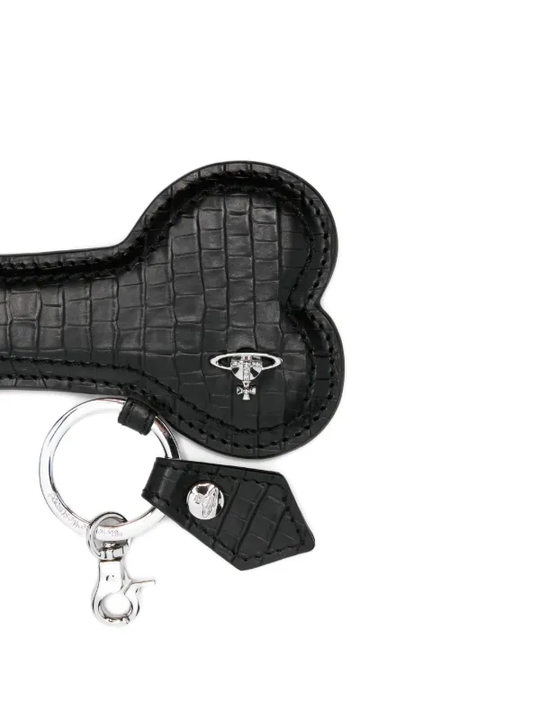 Vivienne Westwoodブラック レザー キーホルダー VIVIENNEWESTWOOD】オールブラックオーブキーホルダー (Vivienne