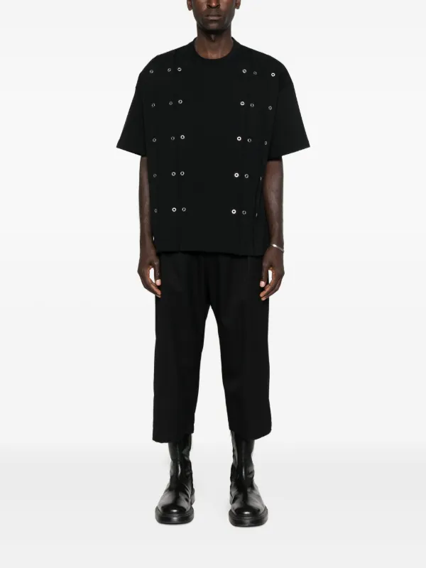 Jil Sander eyelet-detail T-shirt | Black | FARFETCH ID
