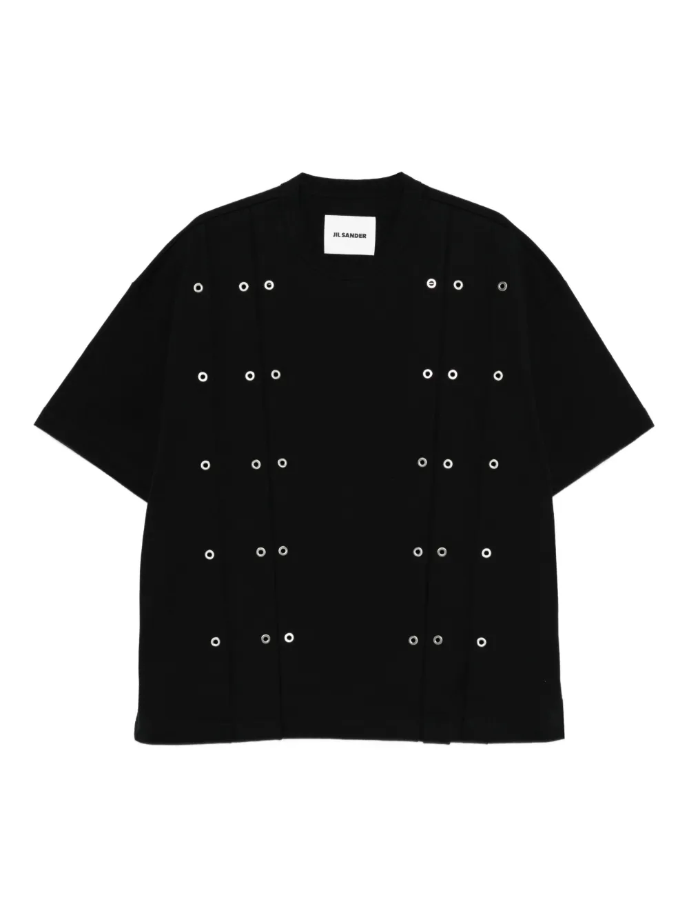 Jil Sander アイレットディテール Tシャツ - ブラック Jil Sander アイレットディテール Tシャツ - ブラック