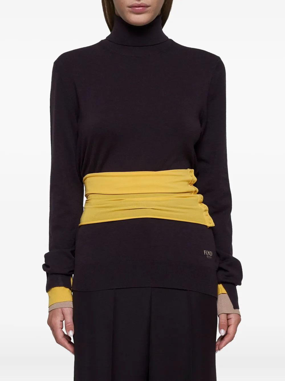 FENDI turtleneck waistband-detail sweater | Knitted Sweaters | Image 2