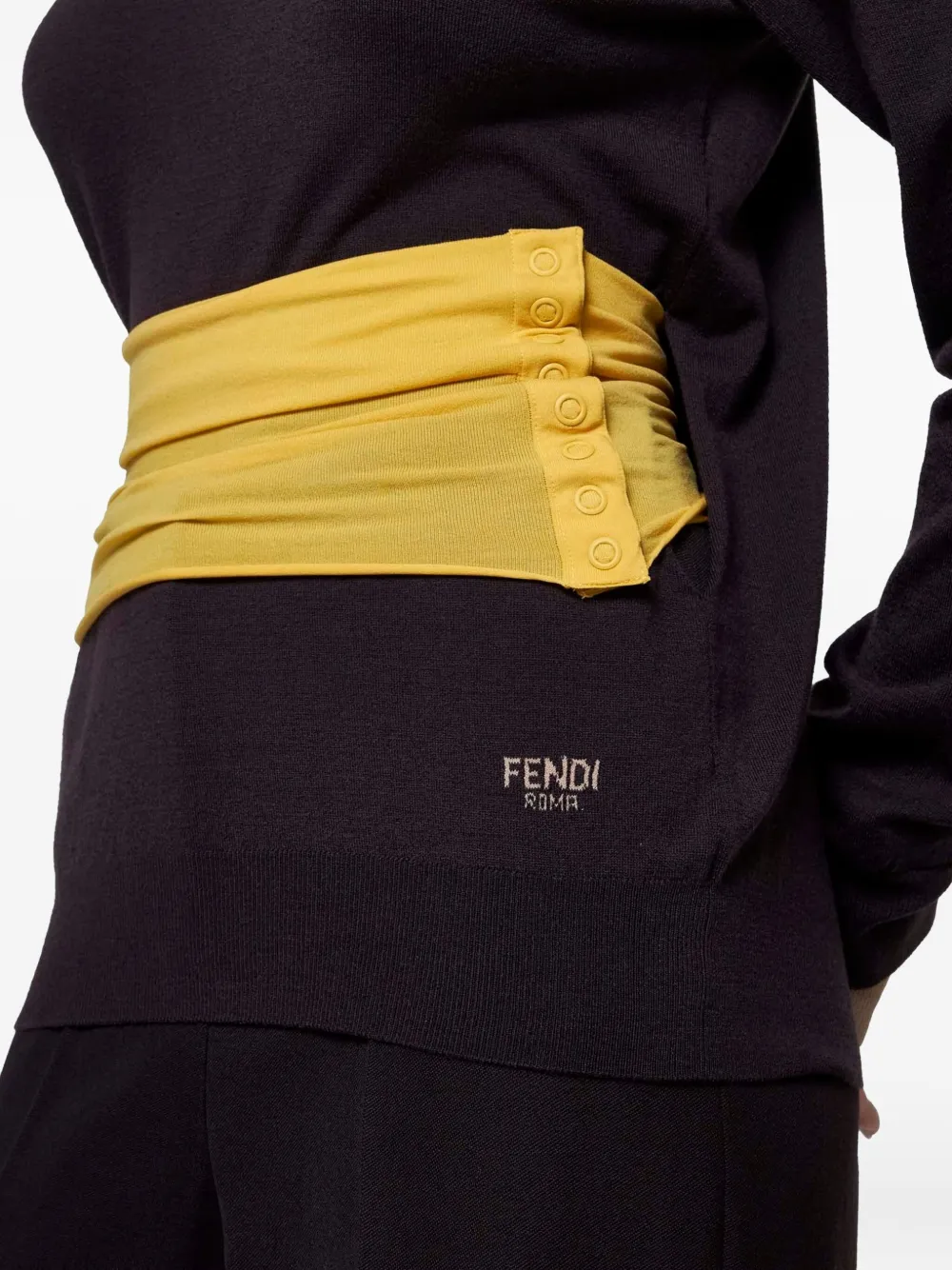 Fendi Long-sleeved Polo Neck Jumper In Multi