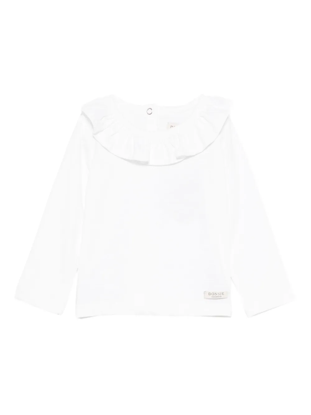 Donsje Ruffled Long-sleeve Top In White