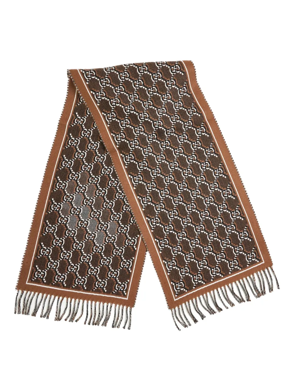 Gucci GG-logo jacquard wool scarf - ニュートラル Gucci GG-logo jacquard wool scarf - ニュートラル