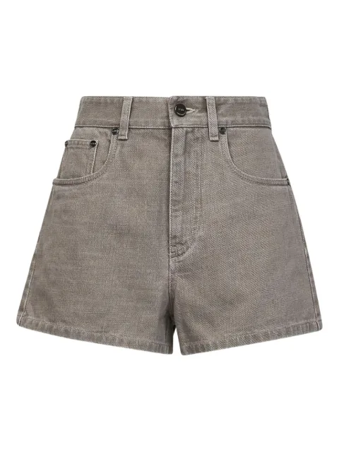 FENDI five-pockets logo-patch shorts