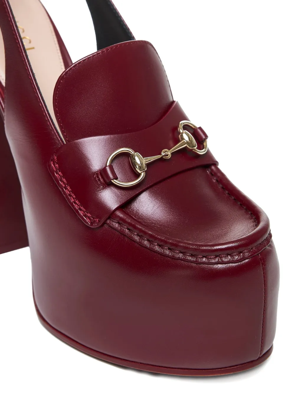 Gucci Horsebit pumps met plateauzool Rood